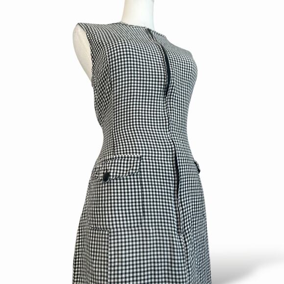 Vintage preppy 90s Gingham Mod Mini Dress - dark academia style | 10 - 280 - Picture 7 of 8